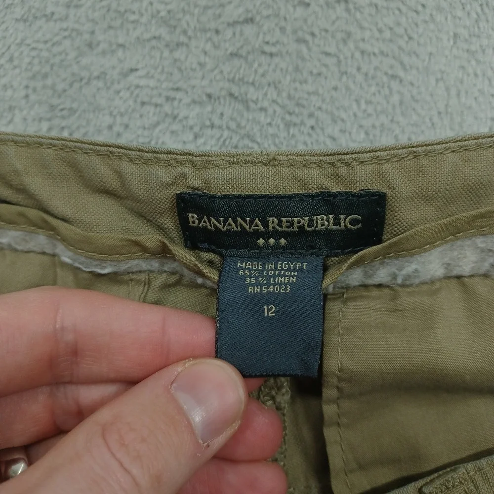 Banana Republic Pants Womens‎ 12 Brown Linen Blend Flarerd Y2K Preppy